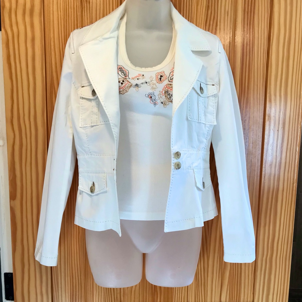 60% Off-Tagged White Bebe Jacket